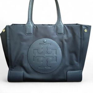 Tory Burch Dark Blue Tote with Logo
